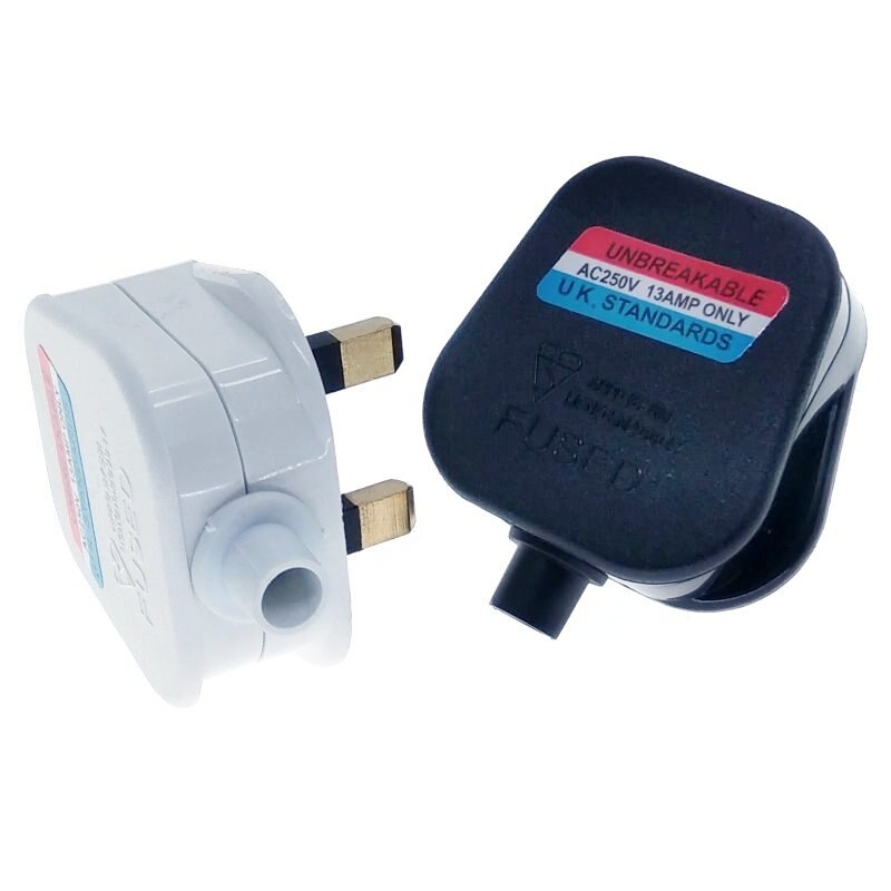 5 Pack - UK, Ireland, Malaysia, Singapore, HK Rewireable Peplacement Power Plug AC250V BS1363 13A Fused