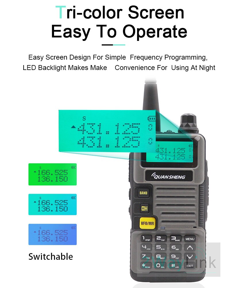 Walkie Talkie Quansheng Ham Radio UV-R50-2 Uhf Vhf... – Grandado
