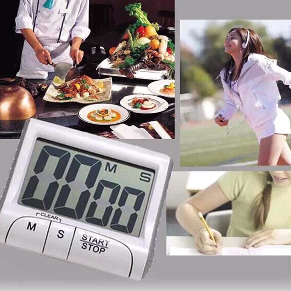 OUTAD Large LCD Digital Kitchen Timer Count-Down Up Clock Loud Alarm red