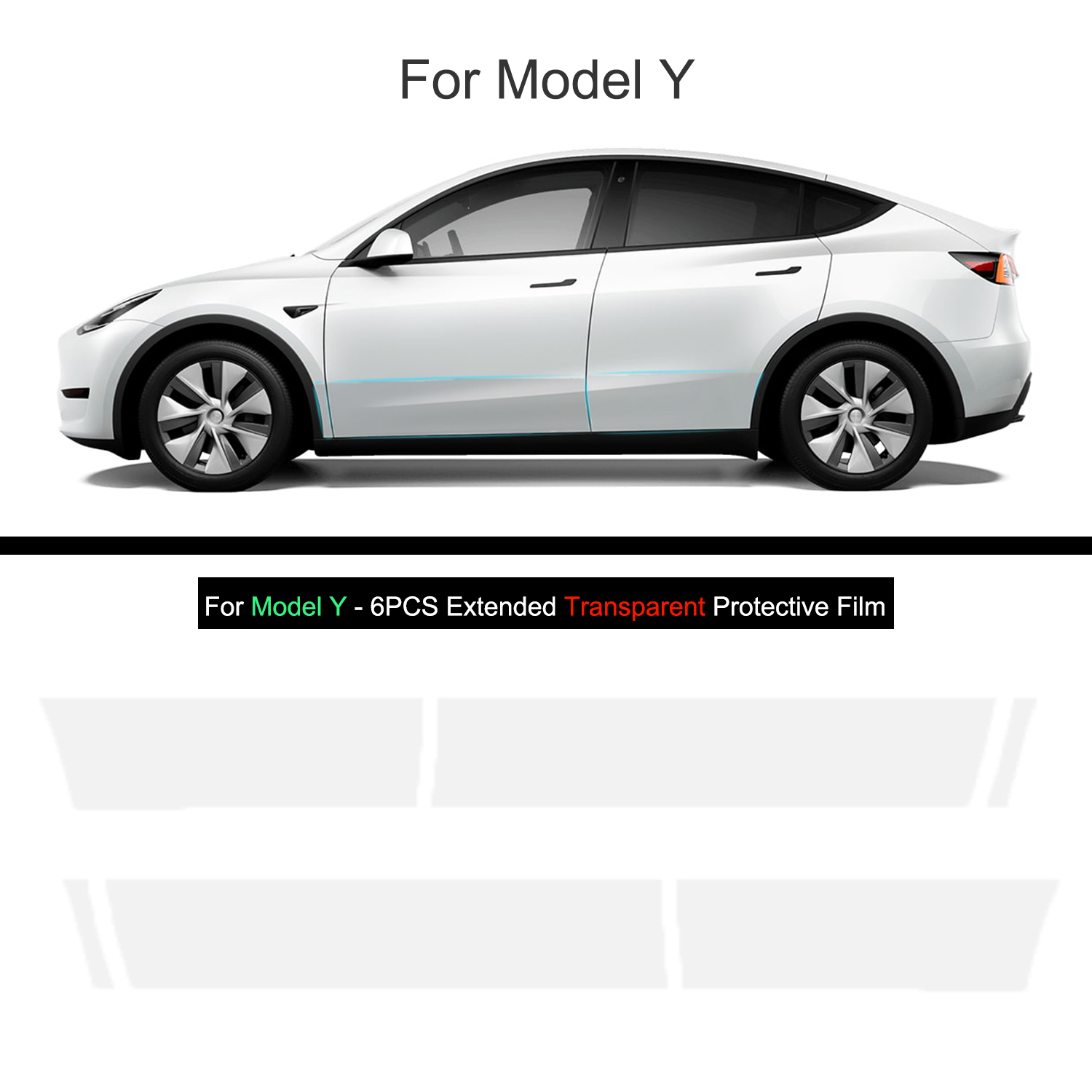 Schwarz TPU Auto Körper Schutz Film Unsichtbare Für Tesla Modell 3/Y -2023 Vorne Hinten Tür Erweiterte transparente Auto Kleidung einstellen: verrotten