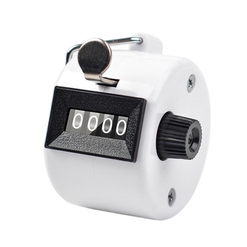 Metal Hand Tally Counter Clicker with 4 Digit Display No Battery Required Portable Mechanical Clicker Counter Sports Supply 만보기: WHITE
