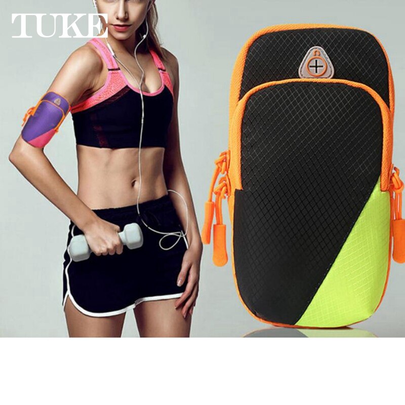 Running Mobiele Arm Bag Mannen En Vrouwen Fitness Apparatuur Outdoor Handtas Pols Tas Voor Iphone Arm Bag Sport mobiele Arm Mouw: Black