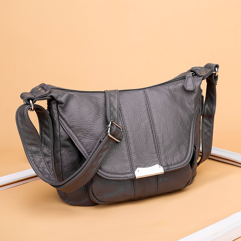 Novo grande saco macio ocasional bolsa feminina lavagem couro do plutônio bolsa de ombro bolsas ajustável bolsa de bolso das senhoras saco do mensageiro