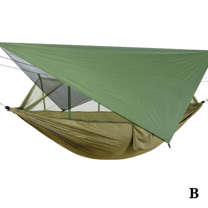 Camping-hängematte mit sonnendach und moskitonetz für den außenbereich, outdoor-camping-schaukel-hängematte,  m9- in- 8 -aufhängung: B