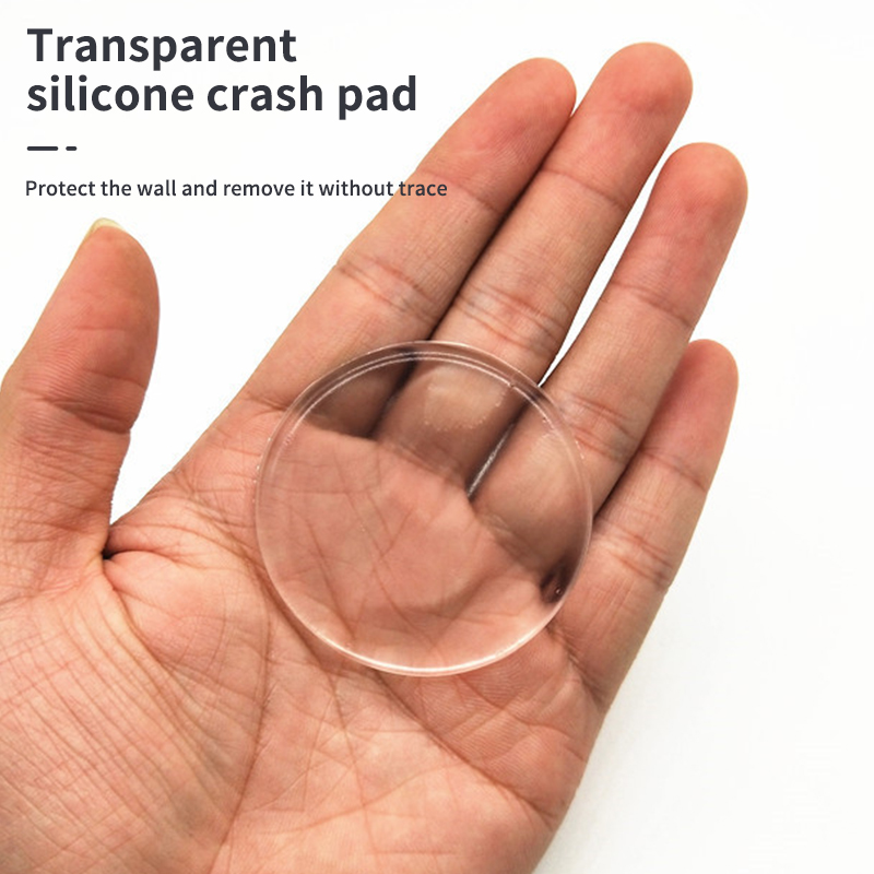 6 Stück Türgriff-Stoßstangenpolster, selbstklebend, transparent, Silikon, Wandschutz, Anti-Bump, waschbar, wiederverwendbar, runder Türstopper