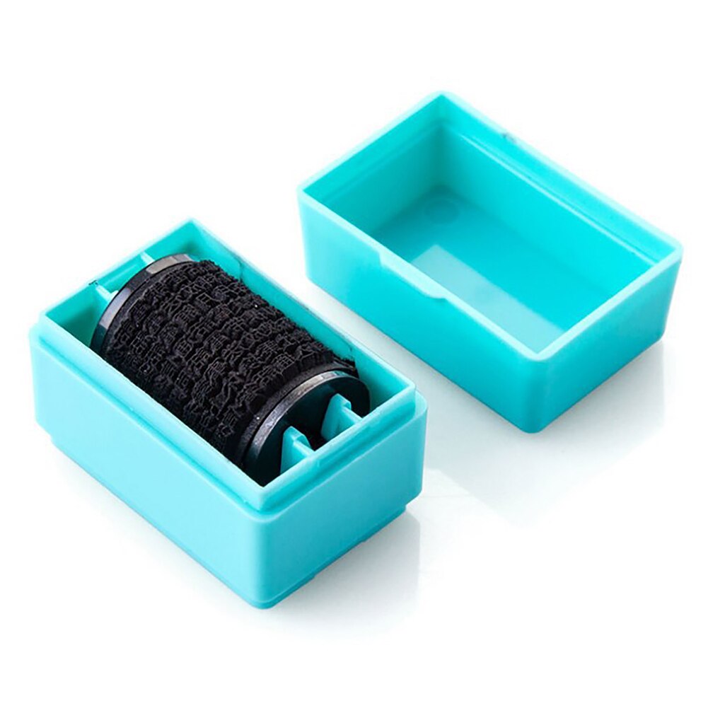 Messy Code Identity Privacy Information Coverage Confidential Roller Stamp: Blue