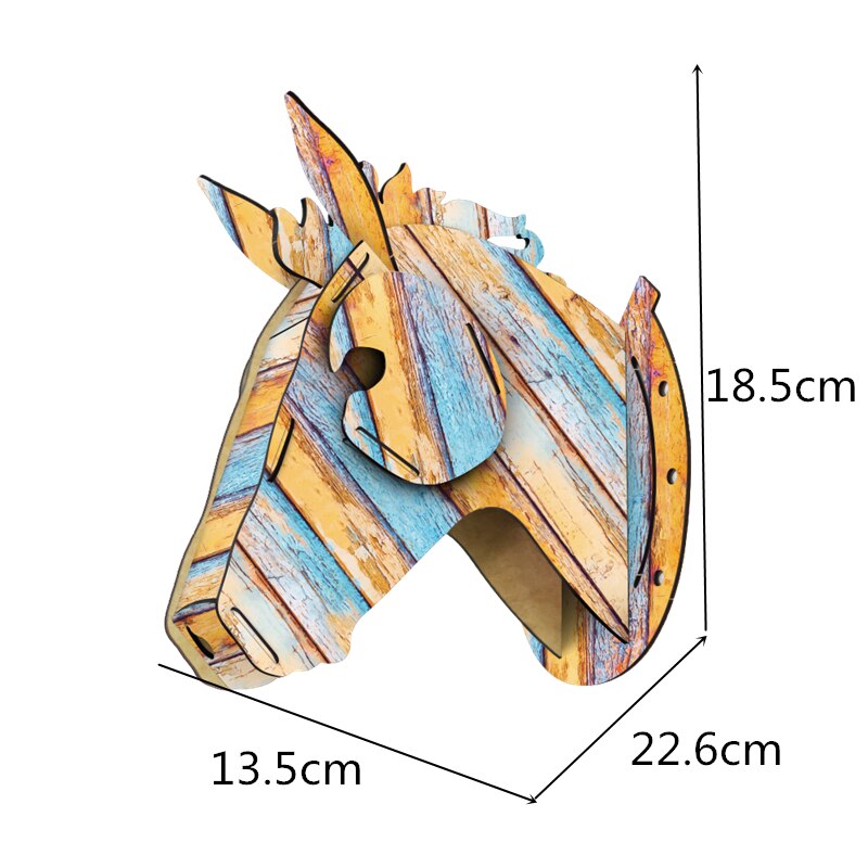 3D en bois artisanat Animal cerf wapiti licorne cheval tête tenture murale bois MDF artisanat décorations pour la maison mur Art décoration