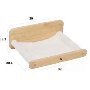 Solid wood cat climbing frame cat wall hanging cat nest cat springboard Plush cat hammock cat toy whale graphics on the wall: D Flannel style