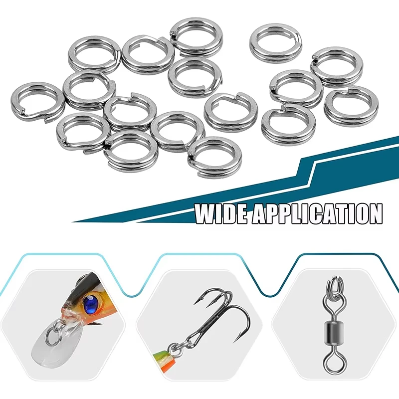 Vissen Splitringen 200/400 Stuks 5 Maten Roestvrij Staal Zware Hoge Sterkte Lokken Connector Tackle Box Accessoires Zoutwater