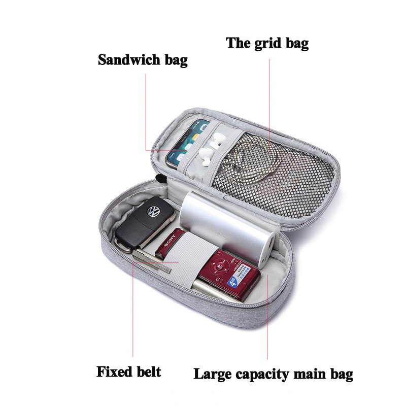 Wasserdichte aufbewahrungstasche für digitales zubehör, organizer für elektronikgeräte, reisetasche, tragetasche für usb-c-kabel