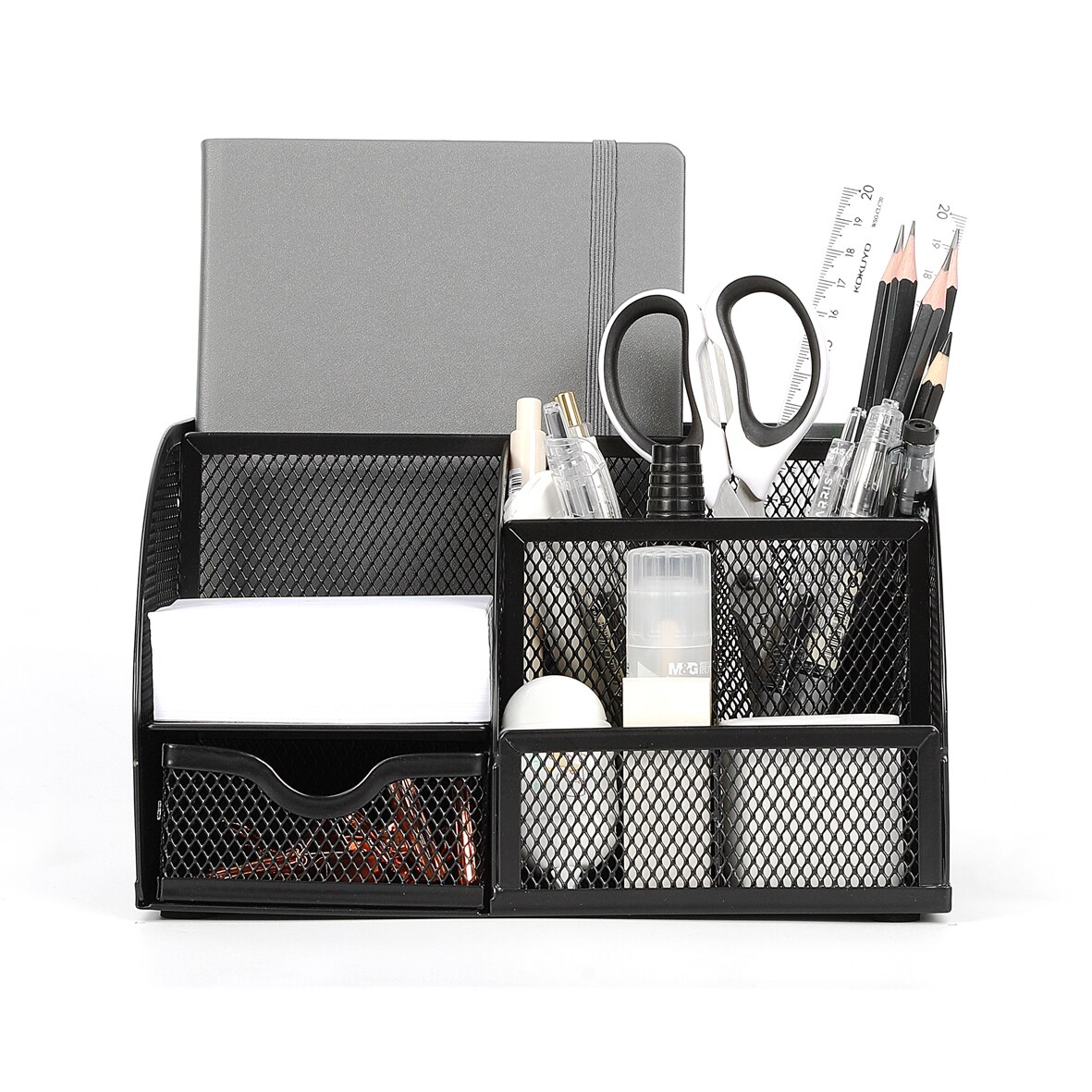 Metal Office Organizer Mesh Desktop Storage Box Stationery Accesorries Cosmetics Holder Office Home Supplies
