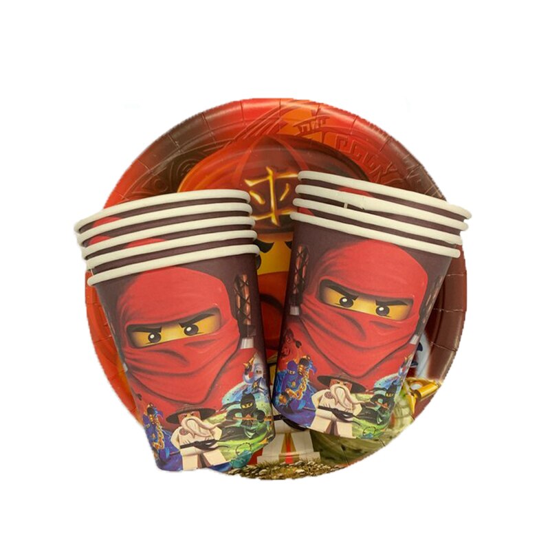 Ninjagoing Party Decoration Disposable Tableware Supplies Paper Plate Cup Napkin Baby Shower Kids Birthday Party Supplies: 20pcs