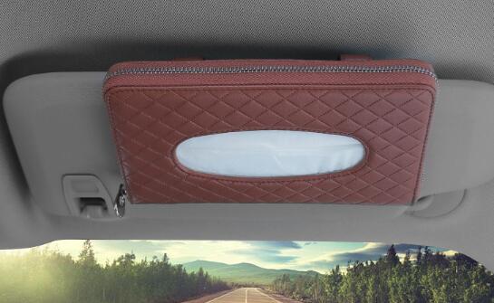 Pu lederen zonneklep stoel rugleuning hangend type auto tissue doos autobenodigdheden servet papier lade hoes houder: Type 4