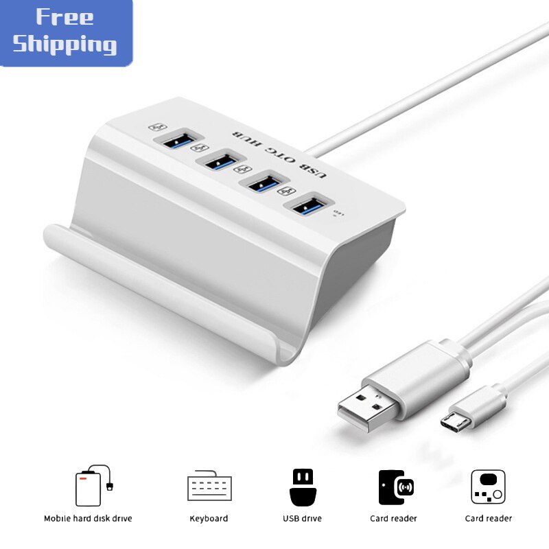 Stacja dokująca type-c Hub wielofunkcyjny uchwyt telefonu komórkowego funkcja 4 porty USB 2.0 na PC Laptop dla Xiaomi Huawei Samsung