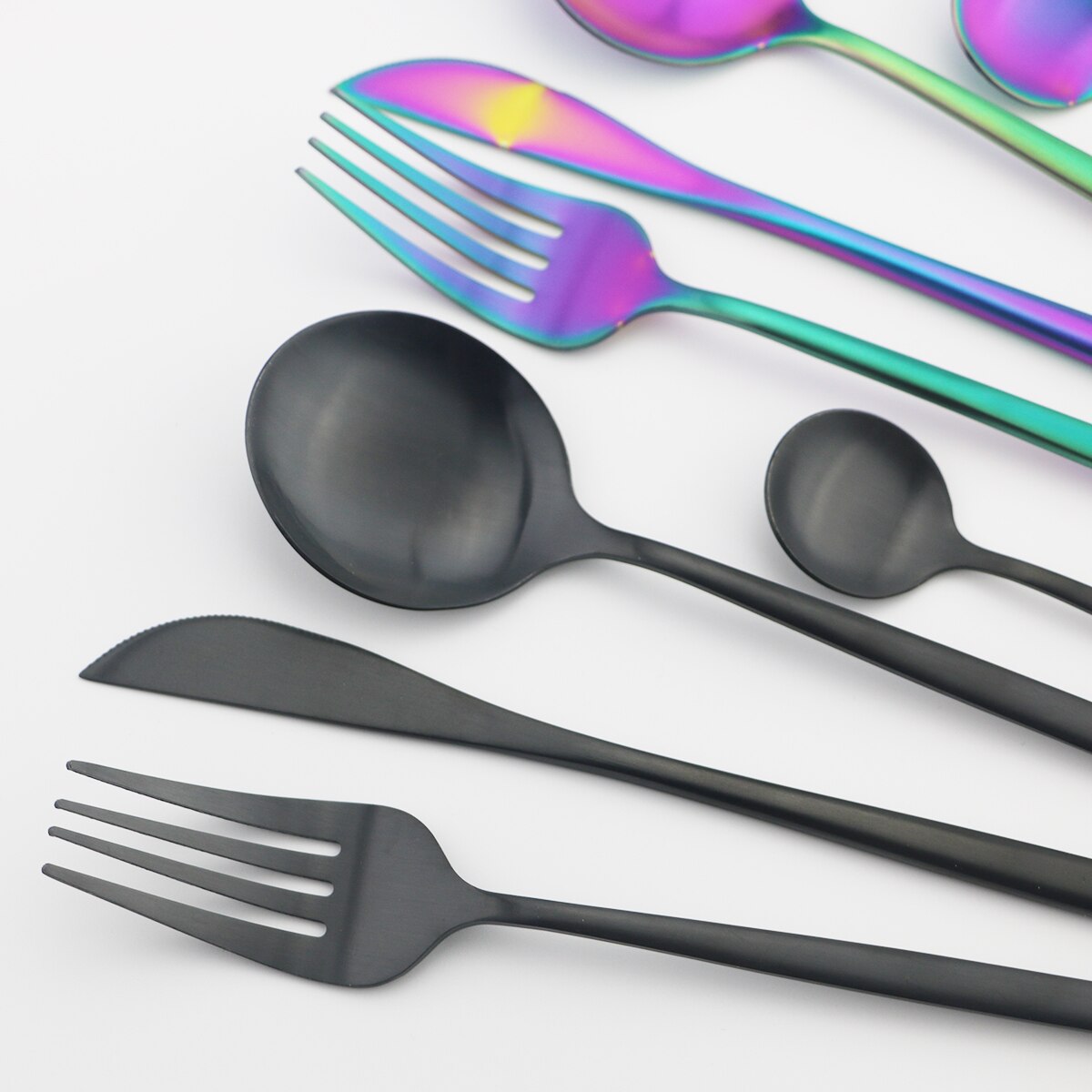 4Set/16Pcs Red Gold Dinnerware Cutlery Set Western Knives Fork Tea Spoon Dinner Tableware Stainless Steel Kitchen Silverware Set