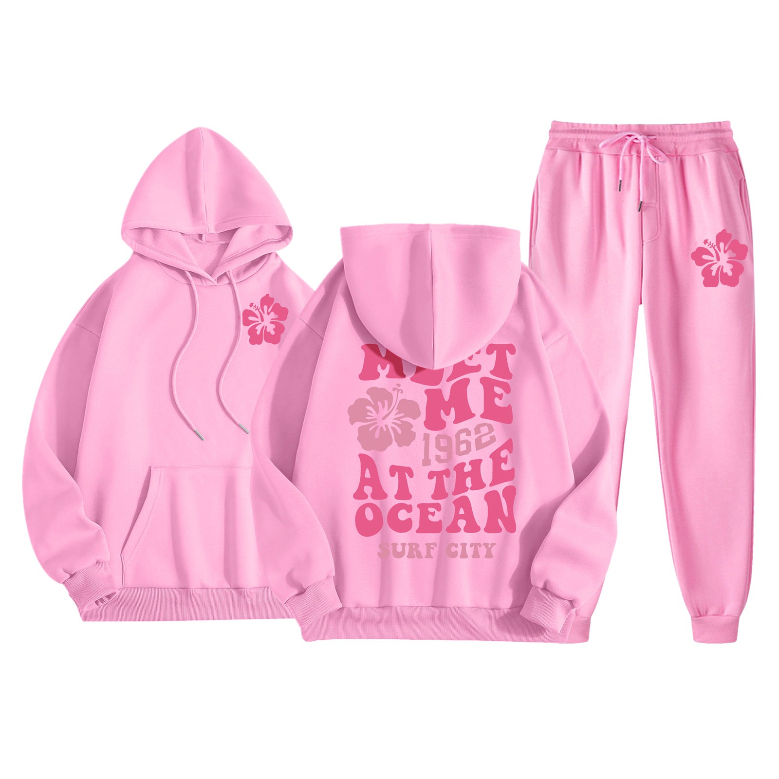 Damkläder i två delar set hoodie sweatshirt och långa mjukisbyxor joggingbyxor dam fina byxdressar fina byxdressar för kvinnor: Xxl / Röd