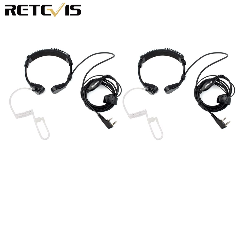 2 stücke Kehle Mikrofon 2 Pin PTT Headset Laryngophone Für KENWOOD Retevis H777 TYT BAOFENG BF-888S UV-5R Walkie Talkie C9026A