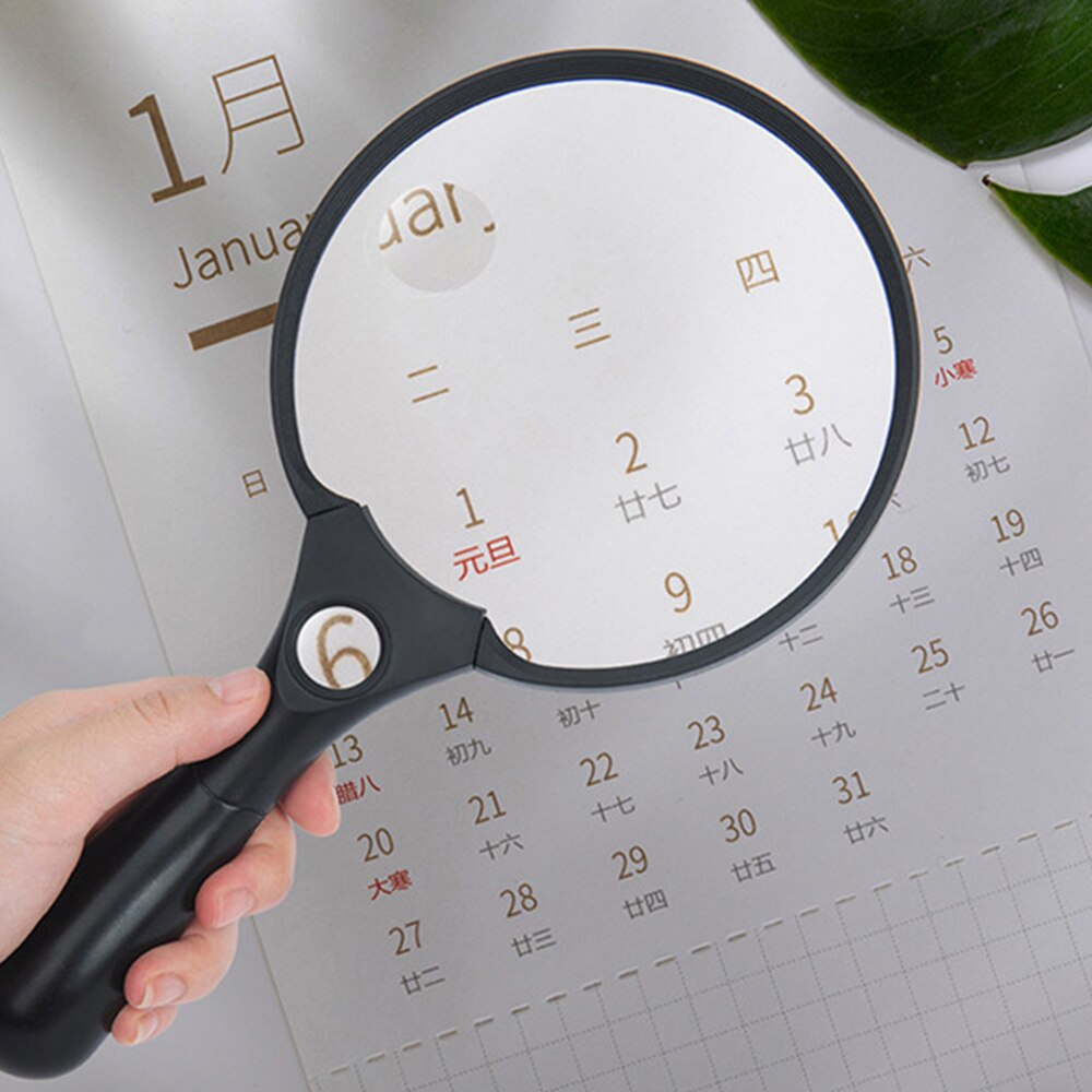 Magnifying Glass with LED Light Handheld Reading 137mm Large Magnifying Lens Loupe Glass Jewelry Inspection Handheld Tool