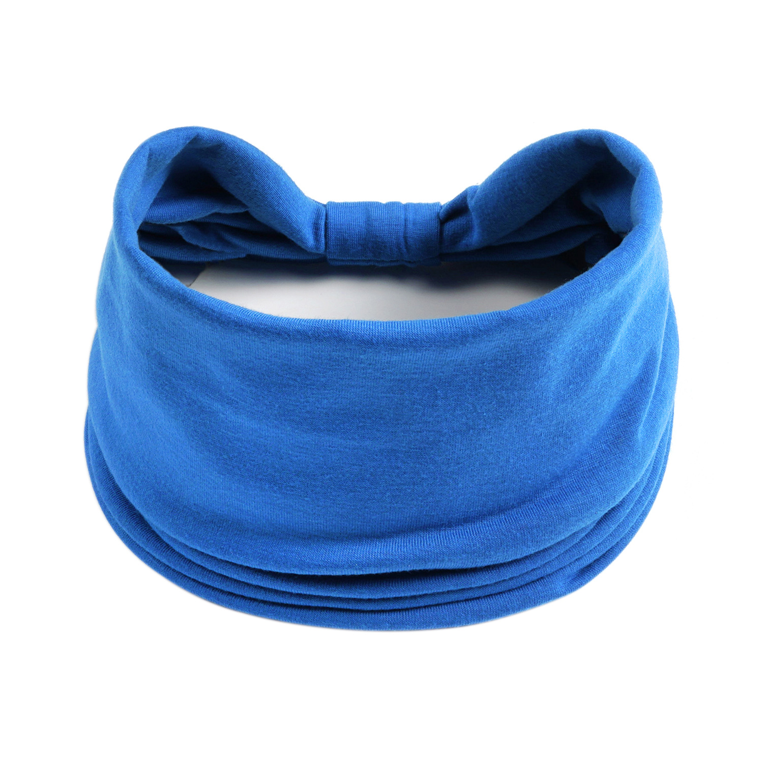 Boho Effen Kleur Brede Hoofdbanden Vintage Knoop Elastische Tulband Headwrap voor Vrouwen Meisjes Katoen Zachte Bandana Haaraccessoires: Paars
