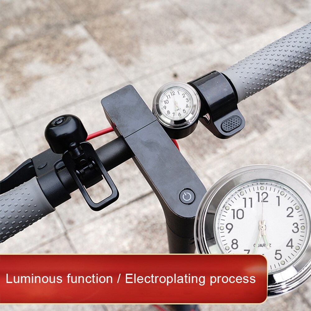 Scooter Stuur Mount Horloge Waterdicht Lichtgevende Horloge Voor Bike Motorcycle Fiets Elektrische Scooter Wit