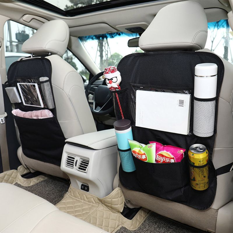 Car Seat Protector Back Cover Voor Kinderen Baby Black Anti Vuil Kick Mat Beschermen Opbergtas Auto Terug Seat Organizer