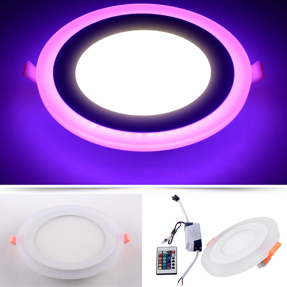 Tsleen Dimmen Led Inbouw Paneel Licht Kleurrijke 5W 9W 16W Rgb Plafondlamp Ronde Vierkante Verlichting Downlight + 24-Key Controller