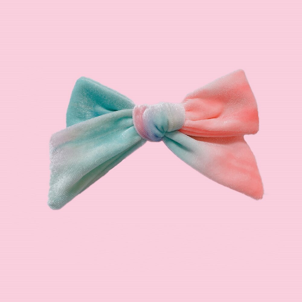 Velvet Tie Dye Headband For Children Hair Clips Kids Elastic Hair bands Hairpins For Girls Barrattes Baby Girl Hair Accessories: NSFB-9740-5A6HAN