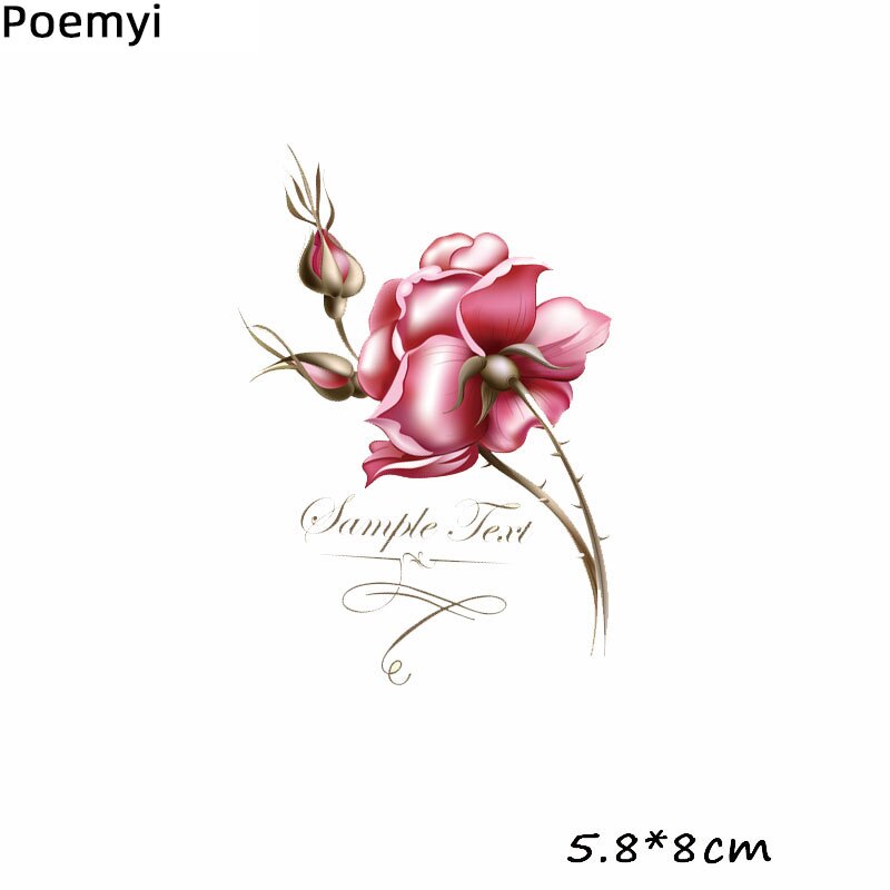 Poetyi smukke blomster diy jern på pletter til tøj varmeoverførsel tilbehør patch termisk klistermærke på tøj applikeret q: Zt0016