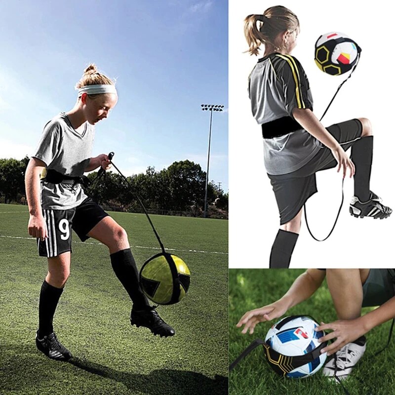 Soccer Trainer Football Kick Throw Solo Practice Training Aid Control Skills Adjustable Equipment Ball Bags