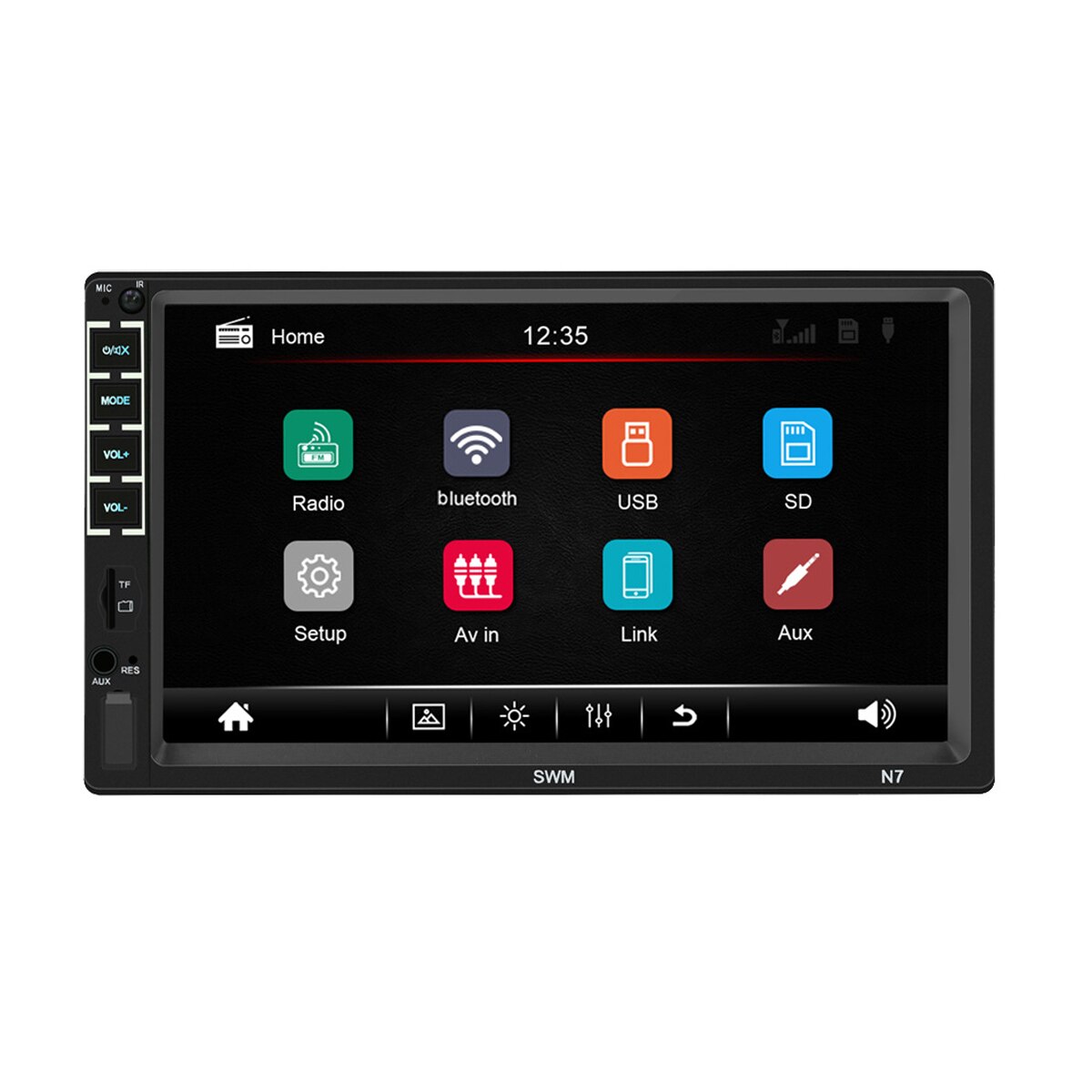 Bil multimedie  mp5 afspiller 7 " kapacitiv skærm bluetooth usb aux tf kort fm radio bil stereo med 4 lampe kamera
