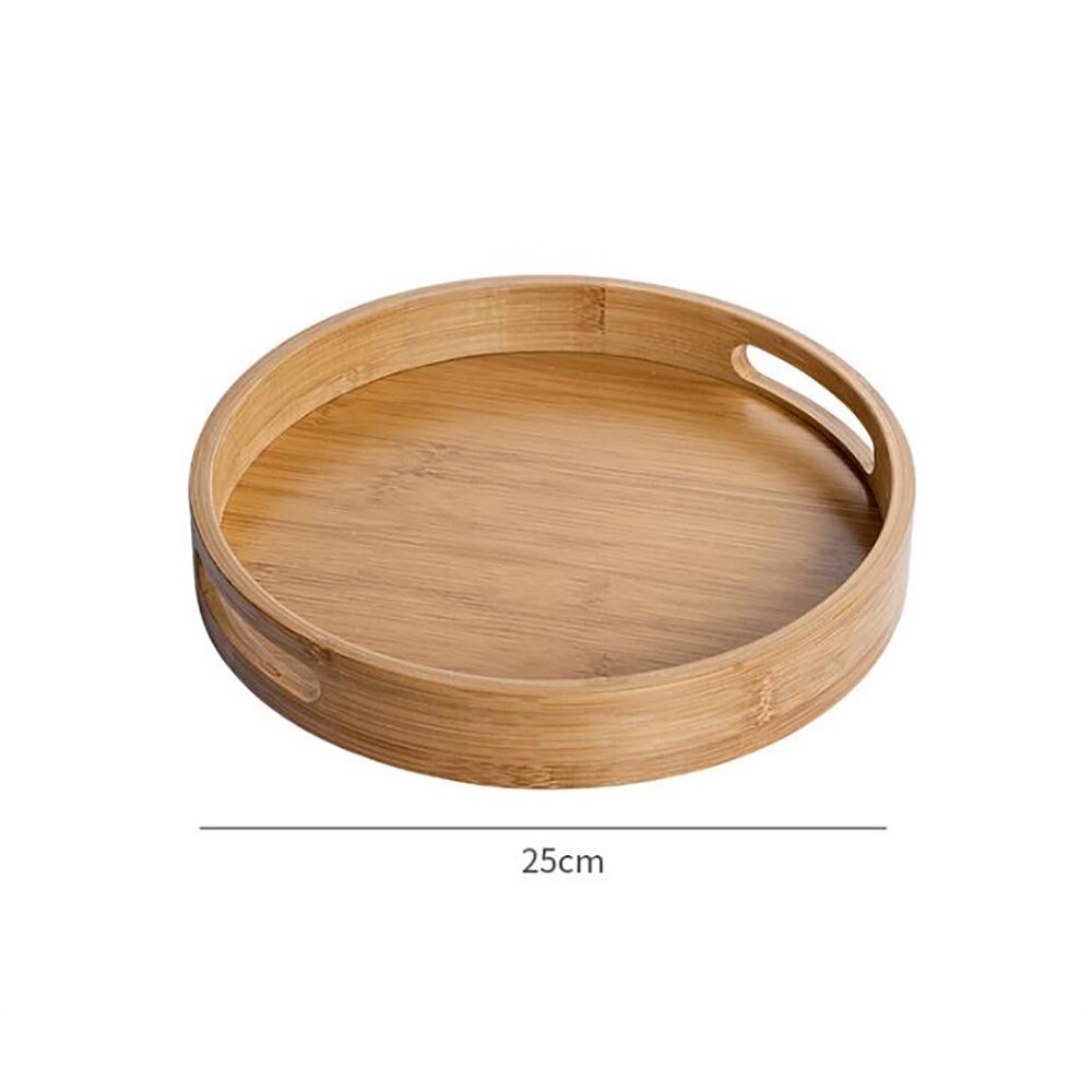 Round Tray Food Serving Plate Tea Food Dishes Drink Platter Food Plate Beef Steak Fruit Snack Tray Kitchen Accessories: 25x25cm