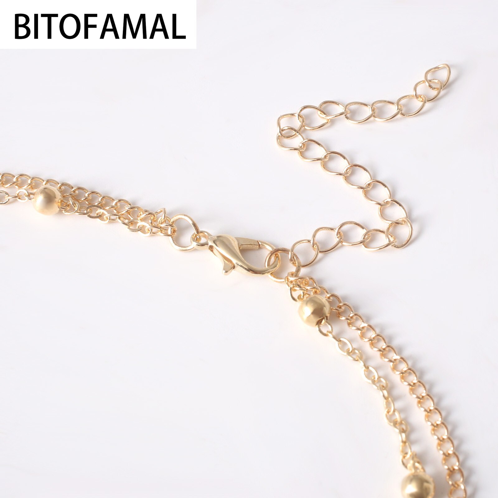 Double-Layer Bead Ketting Holle Cirkel Hanger Ketting Voor Vrouwen Eenvoudige Geometrische Vrouwelijke Trendy Chokers Kettingen