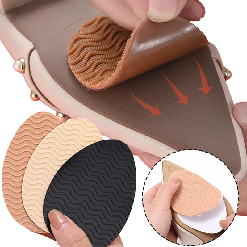 Pegatinas antideslizantes y resistentes al desgaste para zapatos, Protector de suela autoadhesivo, pegatina para tacones altos en el antepié, almohadillas para suelas de goma de silicona