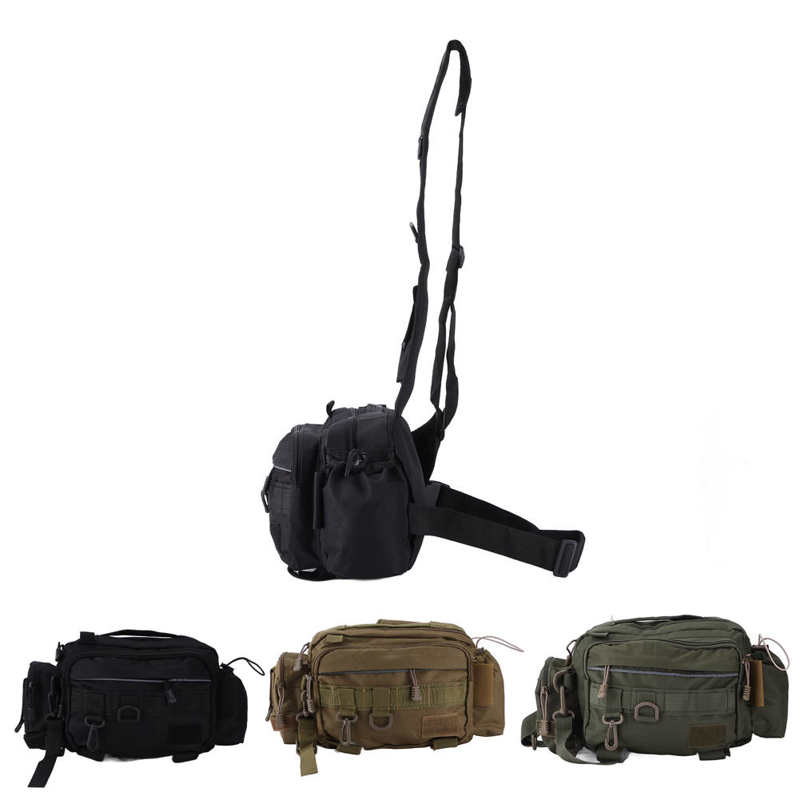 Fishing Tackle Bag Fishing Gear Sling Pack Smooth Zipper for Cycling for Outdoor