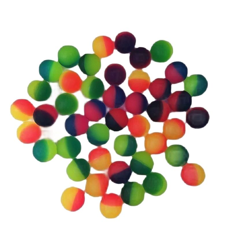 2.5 centimetri di gomma bicolore Gashapon che rimbalza palle rimbalzanti che saltano superficie opaca sport all&#39;aria aperta giocattoli divertenti per bambini