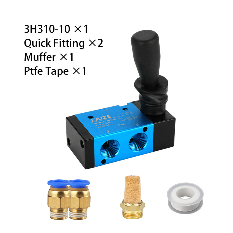 LAIZE 3/2 5/2 Way Pneumatic Air Hand Lever Operated Valve Manual Control 2 Position 3 5Port Push-Pull 3H210-08 4H210-08: Red / 1/8"