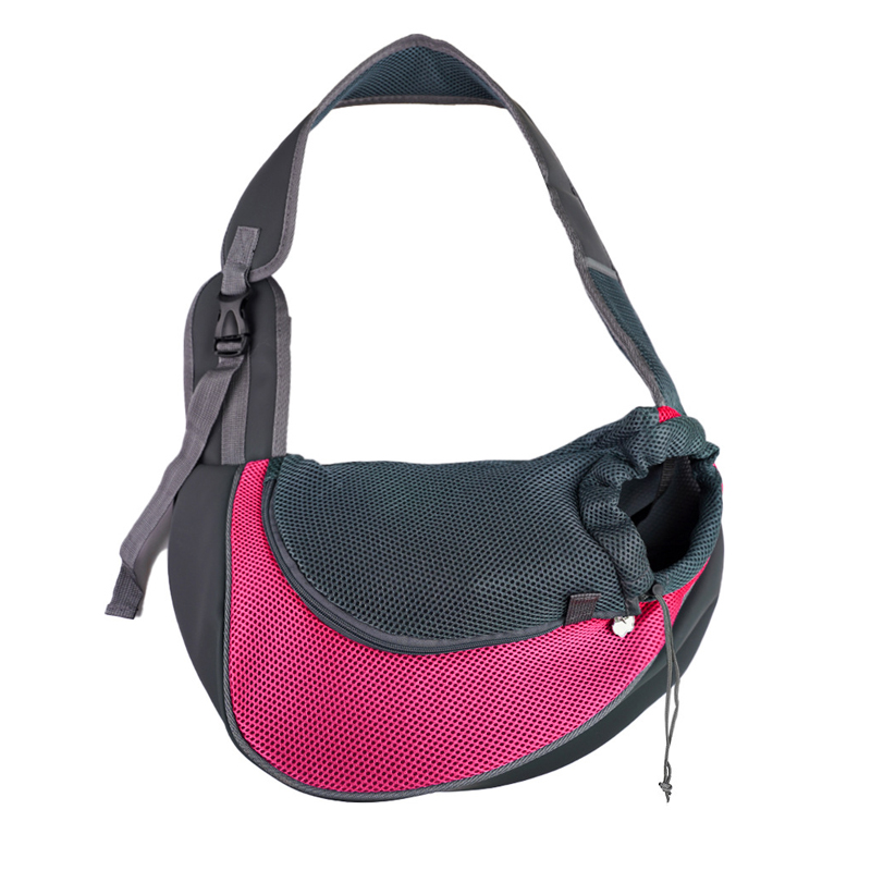 Reflektierende, atmungsaktive Netz-Haustiertasche, tragbare Umhängetasche für Katzen und Welpen, für Reisen, sicher und bequem für ausgehende Haustiere: XS / Grau
