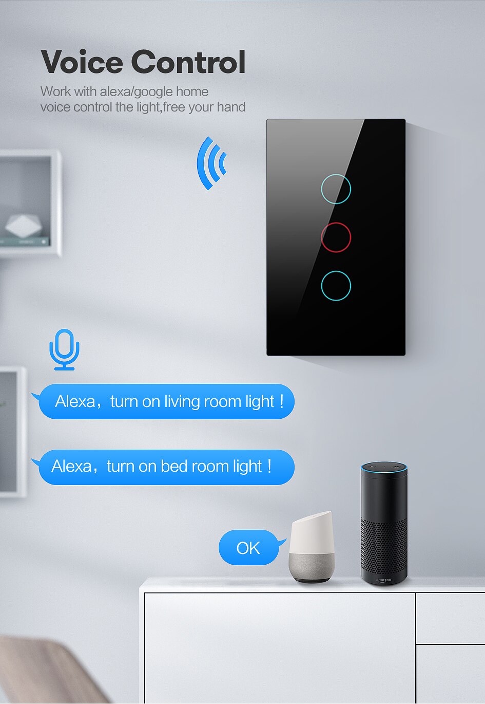 AVATTO-interruptor inteligente Tuya Zigbee con retroiluminación, encendido/apagado, cable de fuego neutro para casa inteligente, 1/2/3 entradas, funciona con Alexa y Google Home