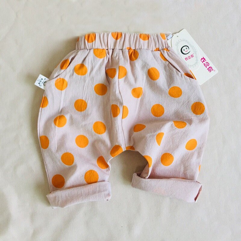 Koodykids Lente Baby Meisje Jongen Broek Herfst Baby Polka Dot Broek Broek Peuter Baby Jongen Meisje Leggings Zachte Katoen: Oranje / 3T