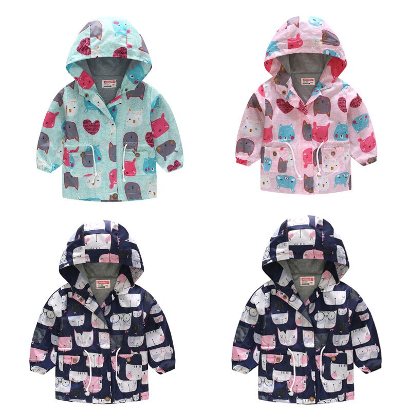 Kinderen Peuter Kids Baby Meisjes Jongens Hooded Cartoon Sweatshirt Wind Jas Outfits Uitloper maten 2t Lange Kinderen Bovenkleding # augustus
