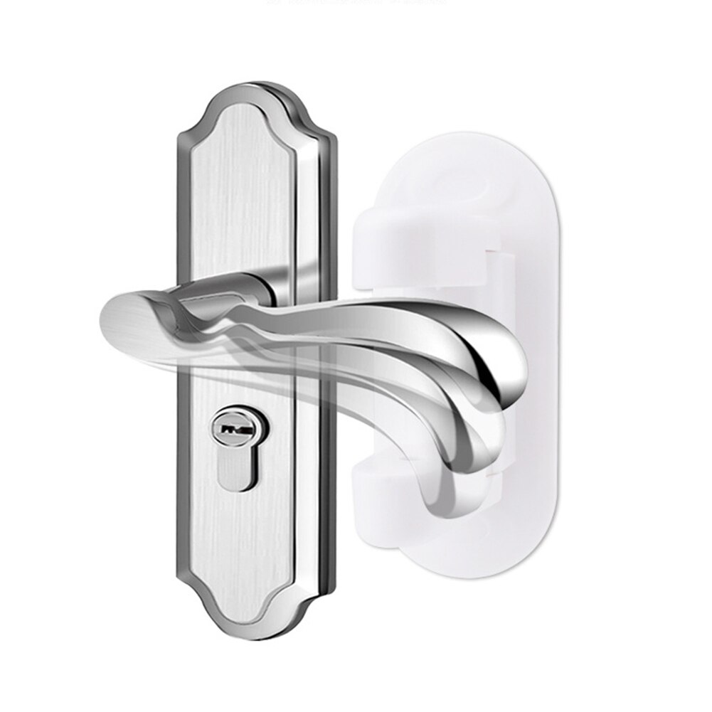 Plastic Door Lever Lock Baby Proofing Security Self-Adhesive Childproofing Anti-Theft Door Knob Handle Lock for Home Office