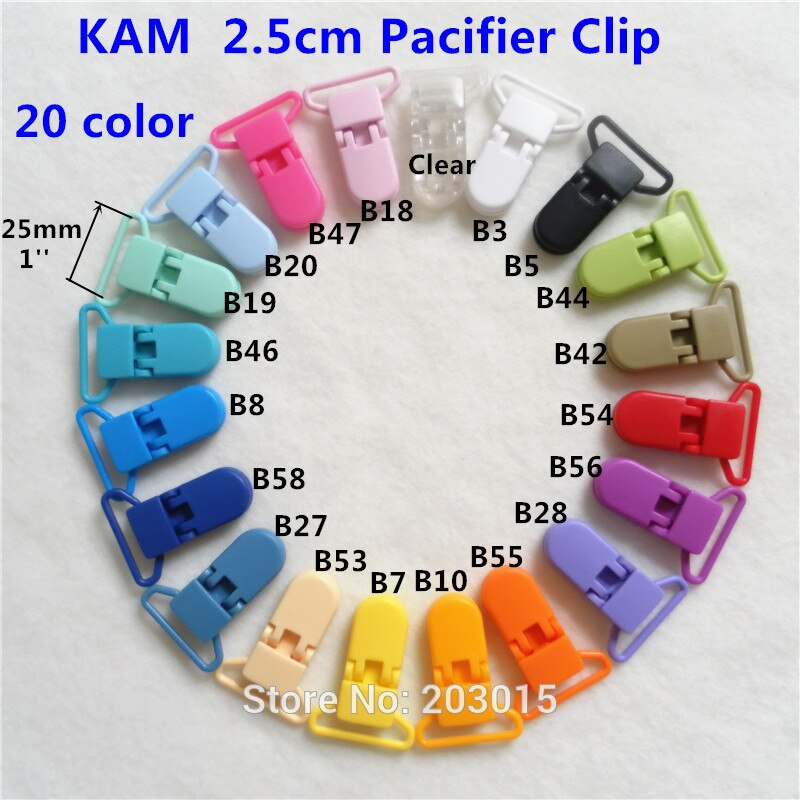 (20 Kleur) 20 Pcs 1 "25 Mm D Vorm Kam Plastic Fopspeen Fopspeen Mam Dummy Adapter Houder Chain Clips Jarretel clips
