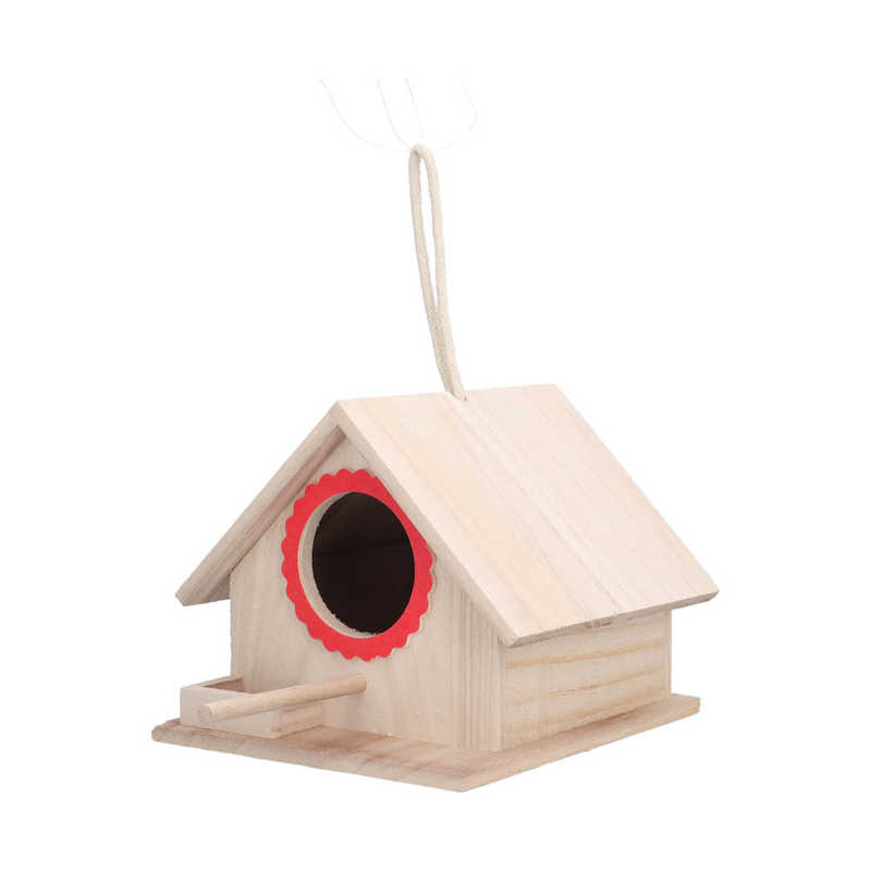 DIY Wooden Birdhouse Best Gift Hanging Wooden Birdhouse Natural Wooden for Outdoor