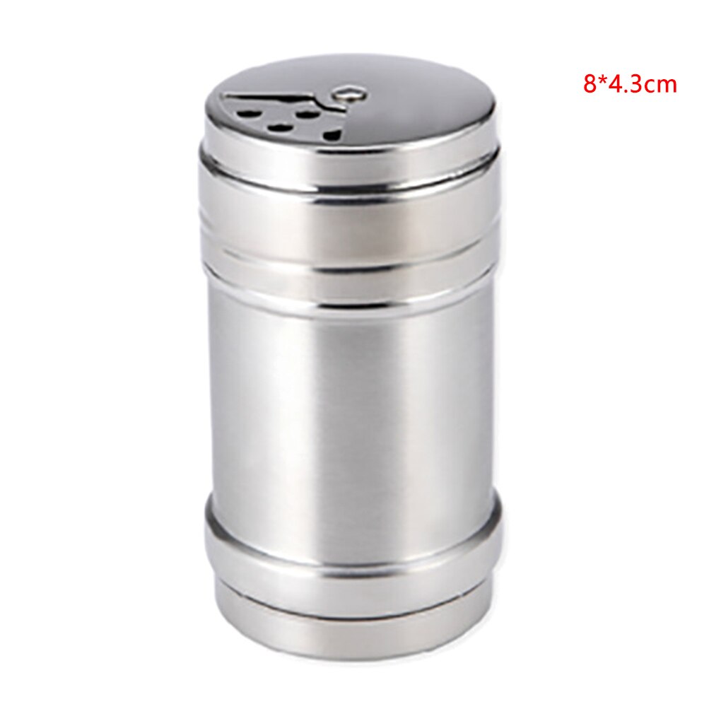 Roterende Deksels Spice Dispenser Rvs Spice Shaker Multi Functie Koken Bbq Peper Zout Jar: S