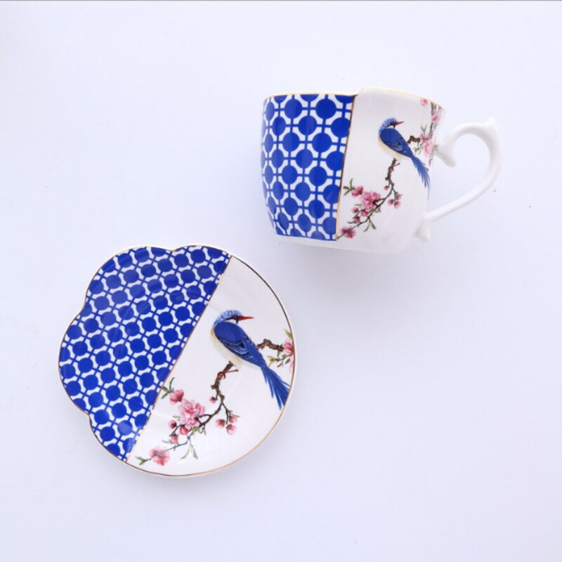 Style Luxury Coffee Cup And Saucer Set With Gold Handel Ceramic Cappuccino Afternoon Tea Cup Tea Set With Spoon: 3