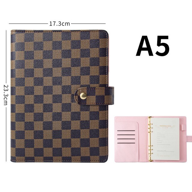 A5 Custom Ring Binder School Dagboek Organisator Planner Agenda Notebooks Lederen Waterdichte Notepad Kantoorbenodigdheden: Black brown