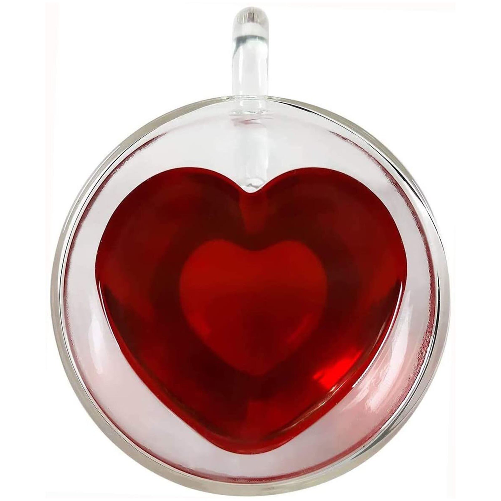 Hart Voorkomen Brandwonden Cartoon Mooie Dubbele Glas Melk Koffie Cup Met Ronde Mond Thee Bier Mok Melk Citroensap Cup drinkware