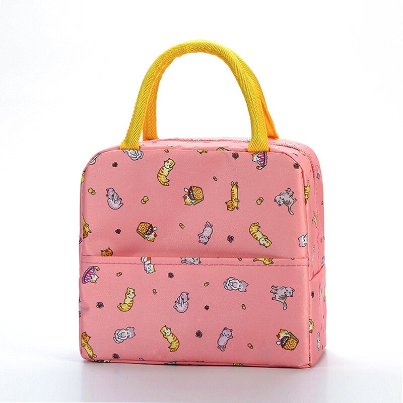 PLEEGA Functionele Patroon Cooler Lunchbox Draagbare Geïsoleerde Canvas Lunch Tas Thermische Voedsel Picknick Lunch Tassen Voor Vrouwen Kids: Lucky cat