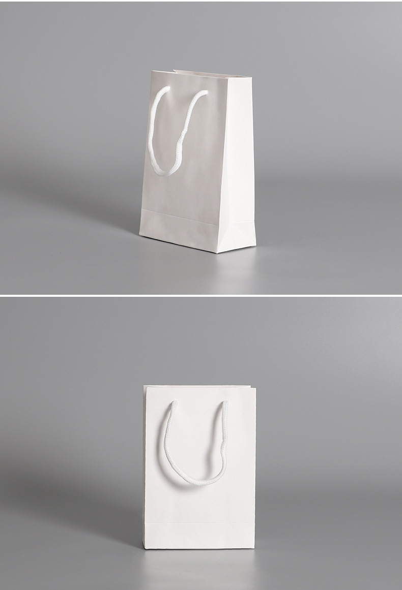 20 stks/partij Wit Zwart Eenvoudige Papier Bag Kraft Papier Snoep Doos Met Handvat Bruiloft Verjaardag Party Pakket Zakken