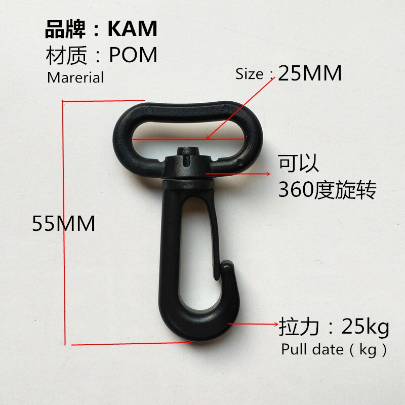 50pcs Plastic Swivel Snap Hooks For Bag Belts Straps Keychain Clasp Backpack Accessories Webbing 25mm
